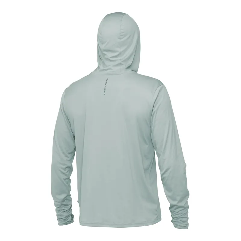 Florence Marine X Long Sleeve Crossover Hooded UPF Shirt in Light Grey-1